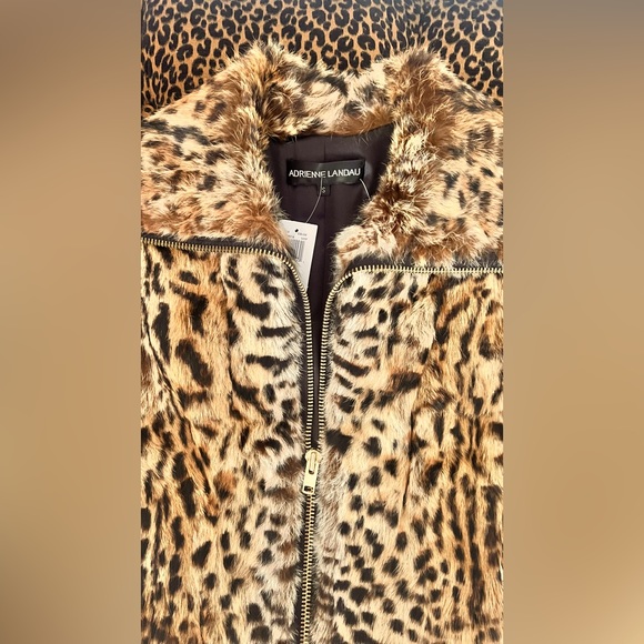 Nwt* Adrienne Landau Fur leopard print Vest - Picture 4 of 7